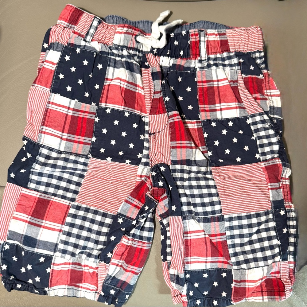 Gymboree Patriotic Plaid Patchwork Shorts Size 10  (Boy)